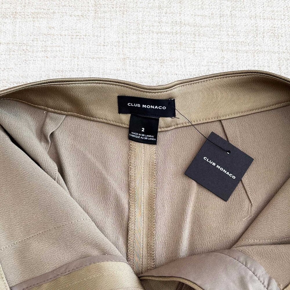 Club Monaco Laurel Oak Satin Belted Cargo Pant Size 2 - Picture 8 of 15